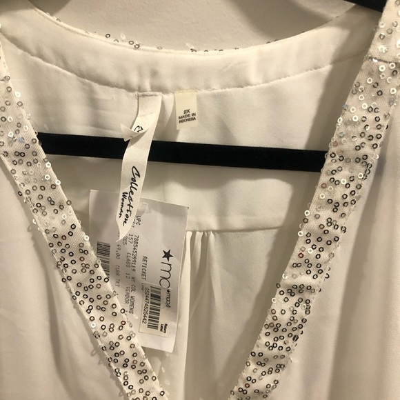 NWT Sequin accented blouse - Picture 3 of 5